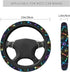 Black Rainbow Dog Paw Print Steering Wheel Cover Colorful Cute Bones Stearing Wheeler Covers Cooling Sterringwheelcovers Cool Girl Stering Coverin...
