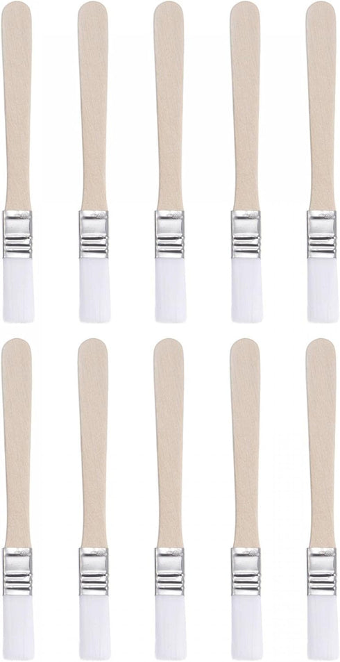 uxcell 0.5" Width Small Paint Brush Natural Bristle with Wood Handle Painting Tool for Wall, Door, Cabinets, Furniture, Fences, White 10Pcs...