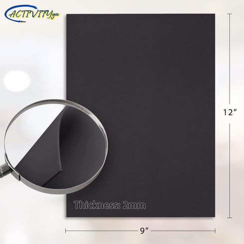 Black EVA Foam Sheets, 9 x 12 Inch, 2mm Thick Handicraft Foam Paper for Arts and Crafts, by ACTIVITYya - 10 Sheets...