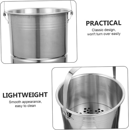 stainless steel ice bucket buckets Stainless Beverage Tub bucket with lid Wine Dump Bucket Bar Ice Bucket metal drink tub Wine Tasting Spittoon ca...
