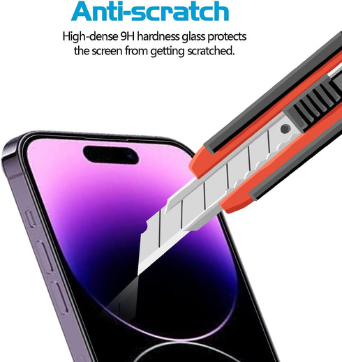 3 Pack Screen Protector for iPhone 14 Pro Max 6.7 inch + 3 Pack Camera Lens Protector Tempered Glass Film...