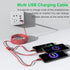 Multi 3 in 1 USB Long iPhone Charging Cable, 1.8M/5.9Ft Nylon Braided Universal Phone Charger Cord USB C/Micro USB/Lightning Connector Adapter for...