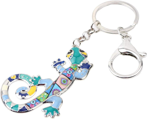 Enamel Alloy Lizard Gecko Keychain Charms Jewelry For Women Girls Bag Car Wallet...
