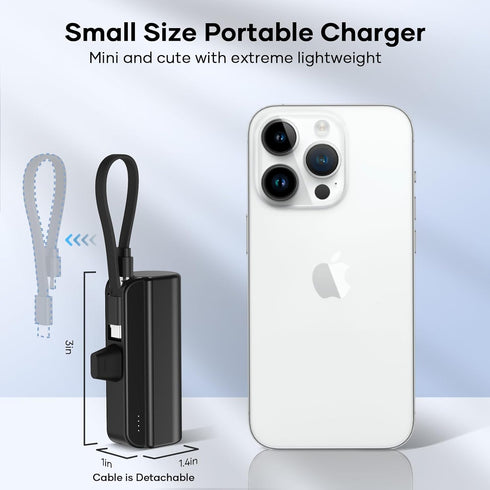 Small Portable Charger for iPhone, 5000mAh MFi Certified Ultra-Compact 20W PD Fast Charging Power Bank Mini Cute Battery Pack Compatible with iPho...