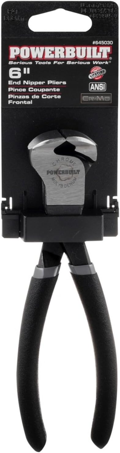 Powerbuilt - 6" End Nippers Pliers (Crmo), Hand Tools, Pliers (Pro Tech), Pliers - End Nippers (645030)...
