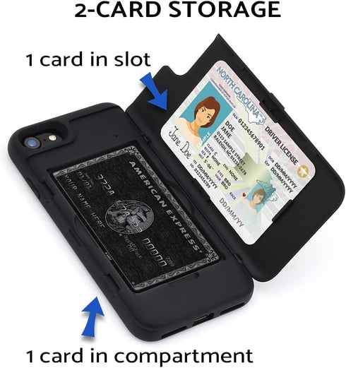 TORU CX PRO for iPhone SE 2022 / SE 2020 / iPhone 8 / iPhone 7 Case Wallet | Protective Shockproof Heavy Duty Cover with Hidden Card Holder & Card...