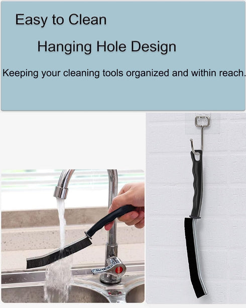 4Pcs Hard bristle crevice cleaning brush, 13.2?/ 9? Crevice Cleaning Brush, Multifunctional gaps cleaning brushes for Household Use Kitchen Bathro...