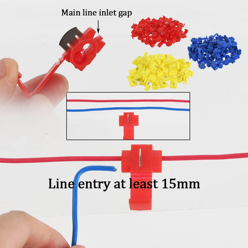 180Pcs Quick Splice Wire Connectors, Solderless Snap Wire Connector, Electrical Wire Splice Connector, Insulated Wire Crimp Connectors Terminal Jo...