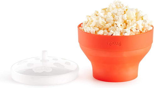 Lékué Mini Microwave Popcorn Maker, 5 x 3.5in, Red...