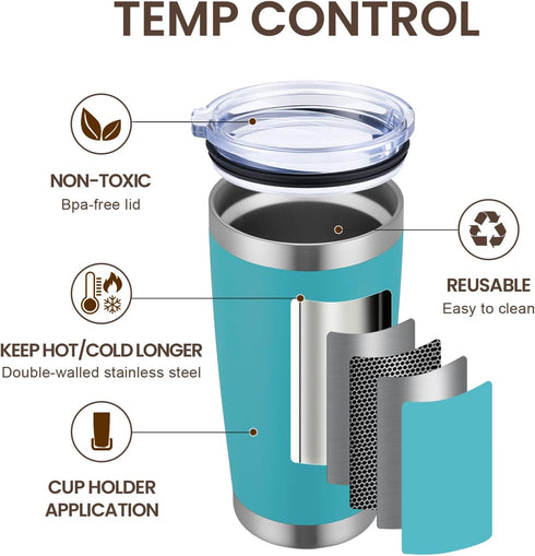MEWAY 20oz Tumbler Cup Double Wall Vacuum Insulated Travel Mug Bulk, Stainless Steel Tumblers with Lid and Straw, Durable Powder Coated Coffee Cup...