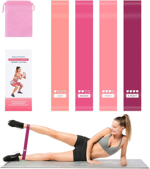Portzon Resistance Loop Exercise Bands, Suitable for arm, Leg Stretching and Strength Training, Muscle Recovery, deep Squat and Pilates...