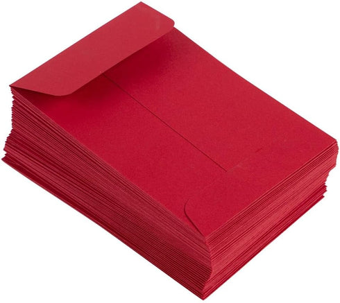 LUXPaper #4 Coin Envelopes | Peel & Press | 3'' x 4 1/2'' | Ruby Red | 80lb. Text | 50 Qty...