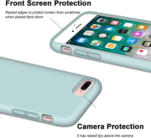 Anuck iPhone 8 Plus Case, iPhone 7 Plus Case, Soft Silicone Gel Rubber Bumper Case Microfiber Lining Hard Shell Shockproof Full-body Protective Ca...