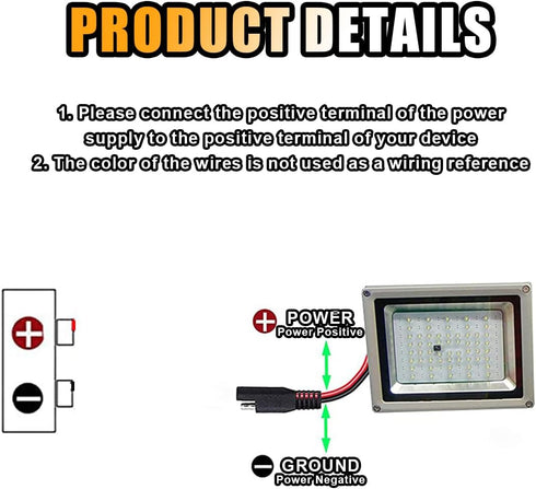 5PCS 2 Pin Quick Disconnect Polarized Wire Harness, 14 Gauge SAE Connector Bullet Lead Cable, Automotive Heavy Duty Extension Cable for Car Motorc...