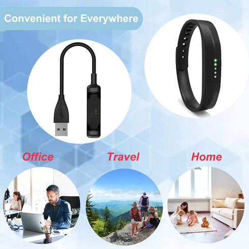 Compatible with Fitbit Flex 2 Charger Cable (2Pack, 30cm/1ft), USB Charger Charging Cable for Fitbit Flex 2 (Black, 2Pack)......