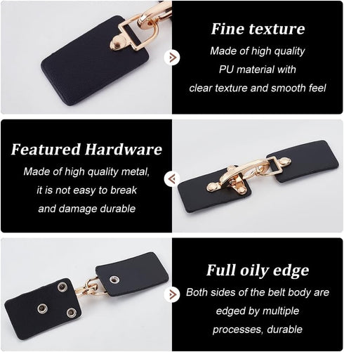 FINGERINSPIRE 4 Sets Leather Sew-On Toggle Buckles Black PU Leather Snap Toggle Sew On Duffle Jacket Buckle Metal Leather Clasp Fastener Replaceme...