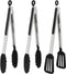 12 Inch Kitchen Tongs Set of 3, Silicone Tongs with Silicone Tips and Stainless Steel Handle, Tongs for Cooking, Baking, Grilling...