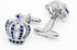 Royal Crown Blue Crystal Cuff Links for Men Lady in Gift Box Unisex Cufflinks for Business Wedding Anniversary Dress...