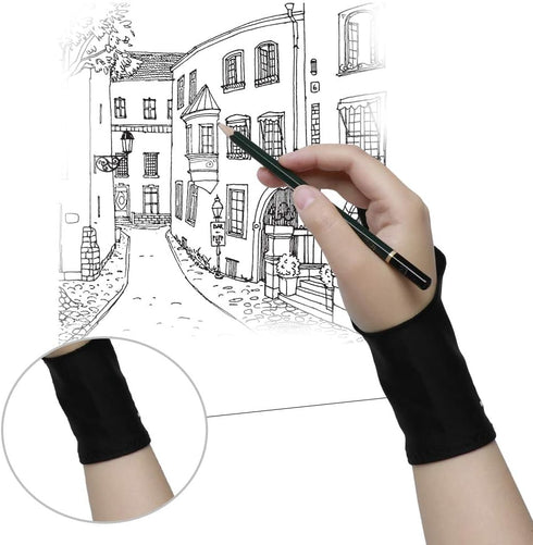 GAOMON Two Finger Glove for Drawing Tablet, Oil Painting and Sketch Creation, Free Size Support Left and Right Hand...