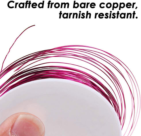 10 Pack Jewelry Beading Wire with Cutting Pliers, DaKuan Craft Wire Jewelry Beading Wire Tarnish Resistant Copper Wire for Jewelry Making (26 Gaug...