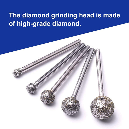 Atoplee Diamond Grinding Bit 36# Diamond Mounted Point Coated Course Burrs Set Fits Rotary Tools,Diamond Tools Set for Jewelry,Glass,Stone,Ceramic...