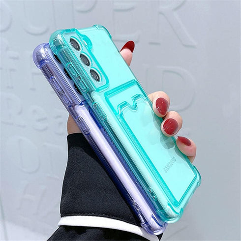Tuokiou Compatible with Samsung Galaxy S23 case,Wallet Phone Case Upgrade Slim Fit Card Slot Transparent Case Protective Soft TPU Shockproof Case ...