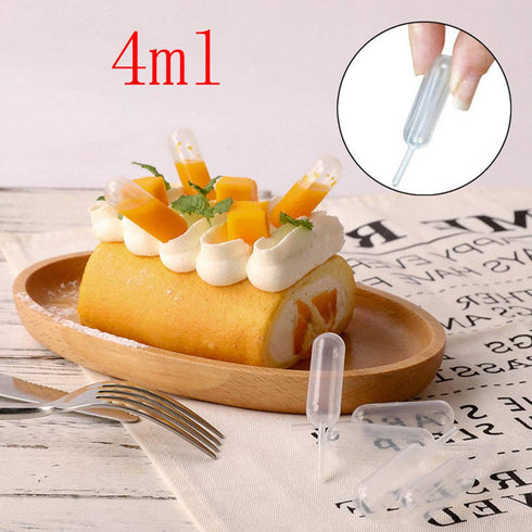 4ml Pipette 100PCS 4ml Disposable Plastic Squeeze Transfer Droppers Liquid Injectors for Chocolate Ice Cream Cupcakes...
