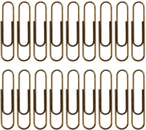 Rurili 50 Pieces 50 mm Metal Paper Clips for Office School and Personal Use (Bronze)...