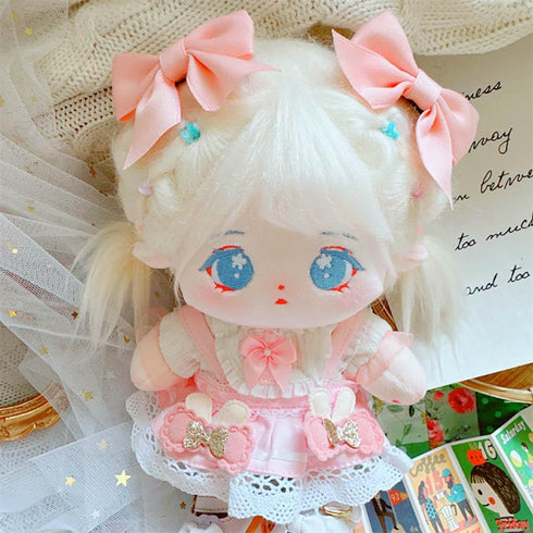 niannyyhouse 20cm Plush Doll Clothes Pink Headwear Shirt Skirt 8in Soft Stuffed Plush Toy Dress Up...