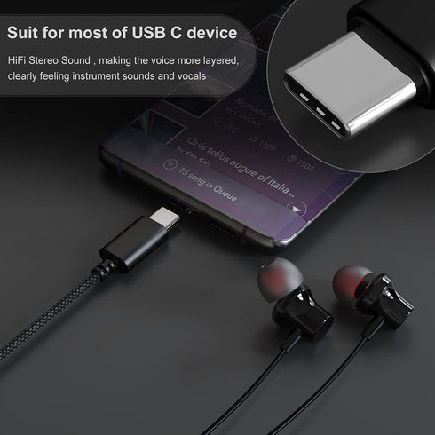 ACAGET USB C Earbuds, Magnetic Type C Earphone for iPhone 15 Pro Max Samsung S24 S23 Plus S22 Ultra Wired Headphone with C Plug Noise Cancelling H...