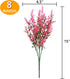 GREENRAIN 8 Bundles Artificial Lavender Flowers Outdoor Fake Flowers for Decoration UV Resistant No Fade Faux Plastic Plants Garden Porch Window B...