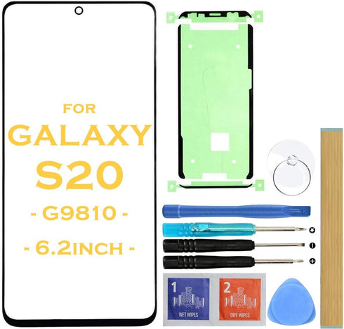 S20 Outer Lens Screen Front Glass Replacement for Samsung Galaxy S20 5G G9810 Series 6.2" (Black)...