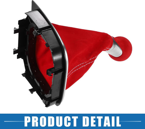 5 Speed Car Manual Gear Shift Knob Boot for Volkswagen Golf MK7 2013-2018 Red...