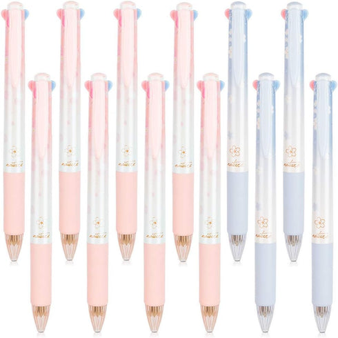 Cherry Multicolor Ballpoint Pens Set 0.7mm Ball Point Pen 4 Color Ink (Black, Blue, Red, Green) in One Retractable Ballpoint Pen (12pcs)......