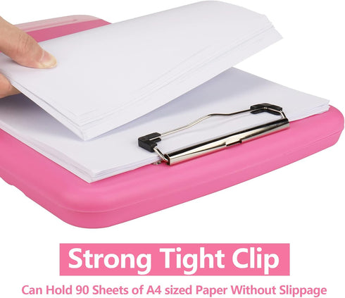 Clipboard with Storage, Side Open Nursing Clipboard Foldable Storage, Nurse Clipboards with Low Profile Clip, Waterproof Plastic Clipboards for Of...