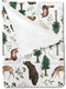 Woodland Forest Animals Baby Blanket Boys Gift, Pine Tree Bear Fox Deer Leaf Flannel Fleece Nursery Bed Swaddling Blankets, Soft Lightweight Newbo...