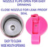 12 Oz Kids Stainless Steel Unicorn Pink Water Bottle with 2 Pack Straws and 1 Stainless Brush - Eco-Friendly - BPA Free - by F-32 Signature Collec...