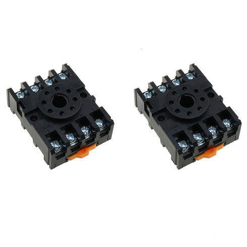 2PCS 11 Pin Electromagnetic Relay Base Black Plastic PF113A Socket Base Compatible with JQX-10F/2Z and JTX-2C and JMK2P-I Relays...