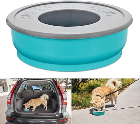 Good2Go Blue No-Spill Dog Bowl, One Size Fits All...
