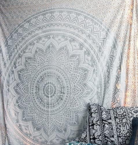 Popular Handicrafts Tapestry Wall Hanging Ombre Hippie Mandala Bohemian Hippy Intricate Indian Tapestries Bedspread 54 x 60 Inches (140cm x 152cm)...