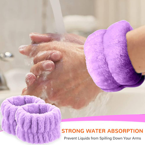 Spa Headband for Washing Face, Makeup Headbands Wristbands set, Bubble Skincare Headband for Facial Washing, Terry Cloth Puffy Headbands for Mask ...