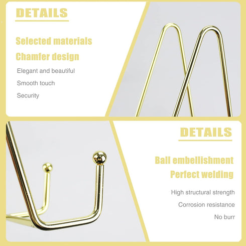 Plate Stands for Display,2 Pack 6" Plate Holder Display Stand,Metal Decorative Frame Easel for Plate Book Picture Photo Plaque Tabletop Art(Gold)...