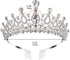 AOPRIE 1980s Tiaras and Crowns for Women Silver Princess Tiara for Little Girls Crystal Crowns and Tiaras Hair Accessories for Wedding Prom Bridal...