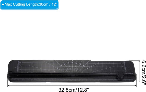 PATIKIL 12 Inch Paper Cutter, 2 Pcs Portable Paper Trimmer Slicers Scrapbooking Tool for A4 Size Paper Craft Paper Photo Cardstock, Black...