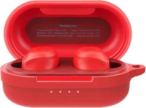 Case Compatible with TOZO NC9,Anti-Lost & Shockproof Portable Silicone Protective Case Cover (Red)...