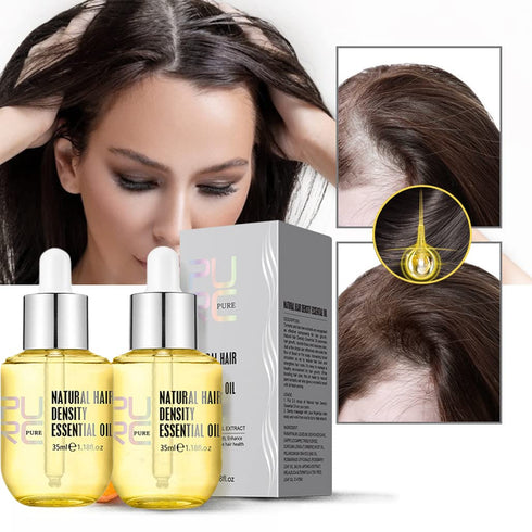 Hair Growth Density Essential Oil, Hair Growth Oil, Natural Hair Growth Essence Oil, Hair Care Essential Oil Reduce Hair Loss (2pcs)...