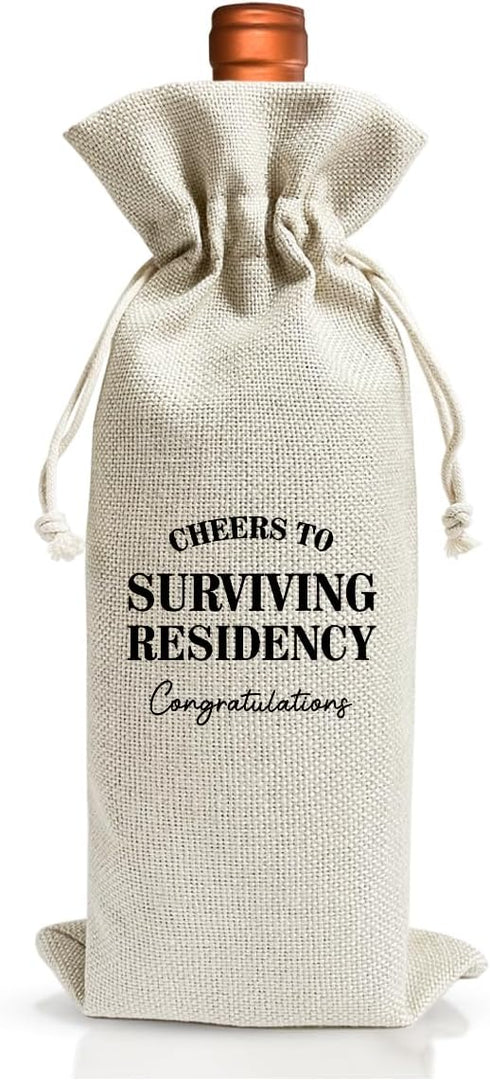 EUFJDKSL Surviving Residency Gifts Wine Bag For Students Friend Doctor Nurse Practitioner, Med School Farewell Graduation Party Decoration, Reusab...