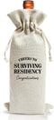 EUFJDKSL Surviving Residency Gifts Wine Bag For Students Friend Doctor Nurse Practitioner, Med School Farewell Graduation Party Decoration, Reusab...