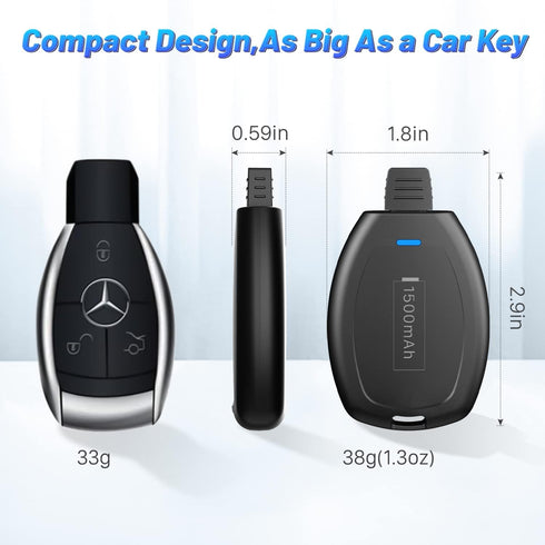 Mini Keychain Portable Charger for iPhone, (2024 Upgraded) Power Emergency Pod, Wireless Keychain Phone Charger Emergency Power Quick Small Extern...