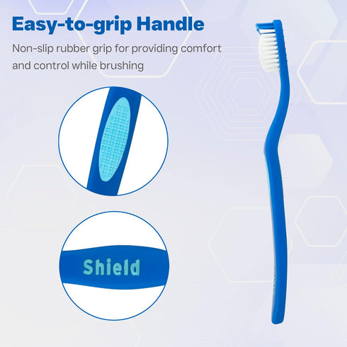 Righto Toothbrush with Elongated Neck (Family Care - Soft Bristles), 4 Colors – 4 Count (Pack of 1)...